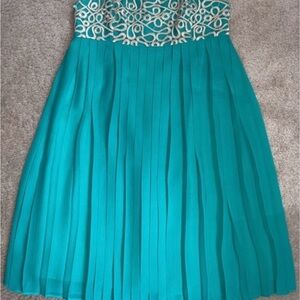 Lilly Pulitzer Teal Satin Dress